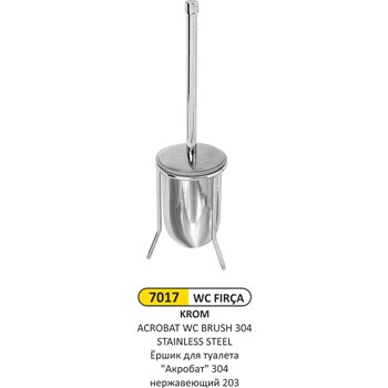 Krom Hazneli 304 Kalite Ayaklı WC Fırçası